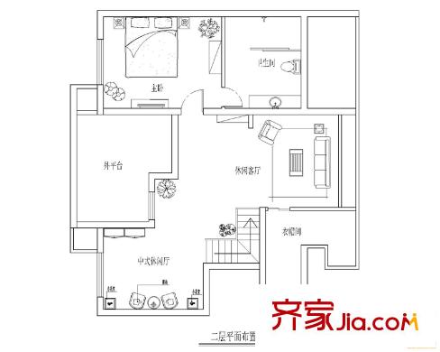 東園雅集軒二層平面戶型圖 5室5廳3衛(wèi)