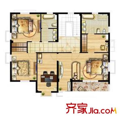 尼德蘭北岸別墅戶型V2-2戶型二樓 4室1廳2衛(wèi)1廚