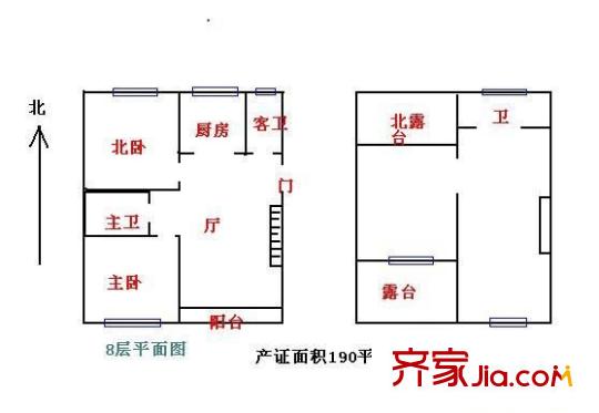 由由四村戶型圖戶型圖 3室2廳2衛(wèi)1廚