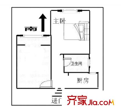 瑞禾明苑戶型圖戶型圖 1室1廳1衛(wèi)1廚