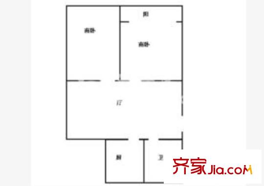 高兴花园二三四街坊 2室 户型图