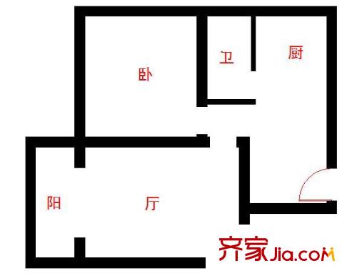 华一小区 1室 户型图