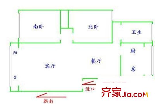 金芙苑 2室 戶型圖