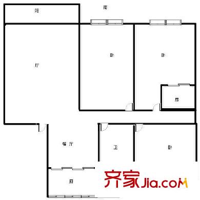 西部俊园户型图户型图 3室2厅2卫1厨