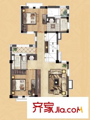 同潤藍美俊庭別墅150平上疊二層 4室2廳3衛(wèi)