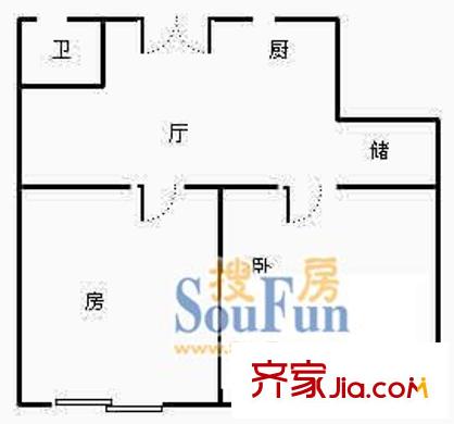 上海 丁香大楼2室户型图