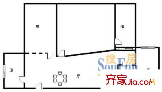 上海 丁香大楼2室户型图