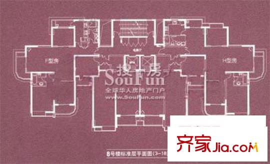 新弘国际公寓8号楼标准层户型