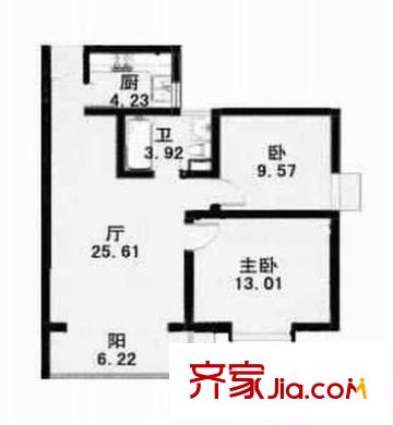昌鑫协和园 2室 户型图