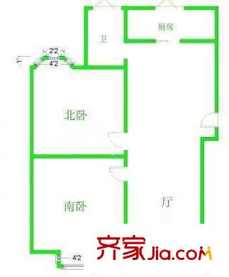 闵浦新苑六村户型图户型图 2室1厅1卫1厨