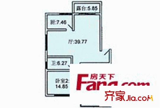 宁泉新苑户型图2室1厅1卫1厨
