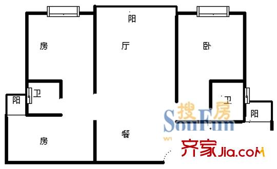 上海 阳光星期八(阳光美景城)4室 户型图