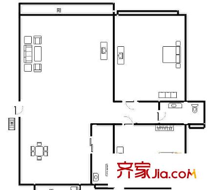 上海 阳光星期八(阳光美景城)2室 户型图
