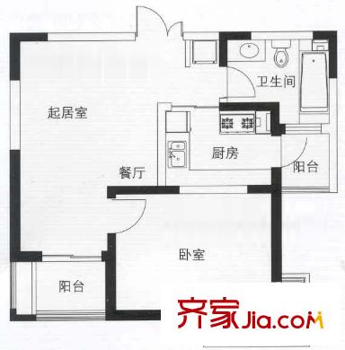 上海 阳光星期八(阳光美景城)1室 户型图