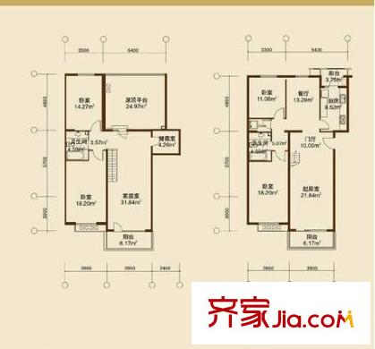 中通雅苑 4室 户型图