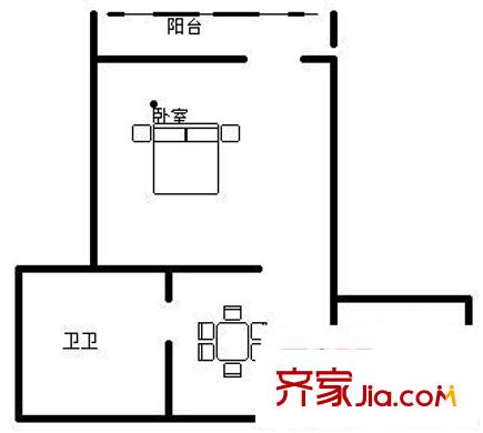 紫晶苑 1室 戶型圖