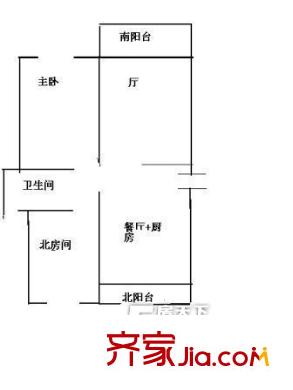 曙光北苑戶型圖戶型圖 2室1廳1衛(wèi)1廚