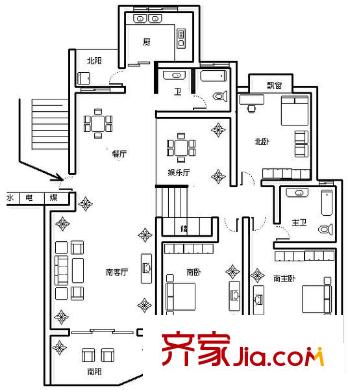 翠竹苑戶型圖 戶型圖 3室2廳2衛(wèi)1廚