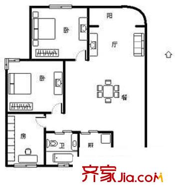 翠竹苑 3室 戶型圖