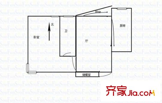 麗都成品戶型圖戶型圖 1室1廳1衛(wèi)1廚