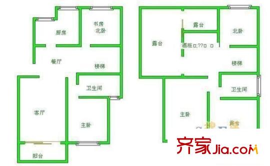 麗都成品戶型圖戶型圖 4室2廳2衛(wèi)1廚