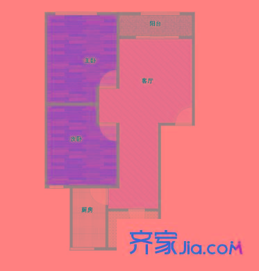 浦發(fā)綠城2801弄小區(qū) 2室 戶型圖