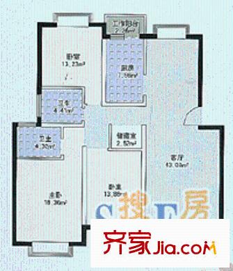 美树铭家户型图户型图 3室2厅2卫1厨
