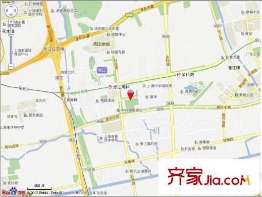 張江湯臣豪園三期交通圖