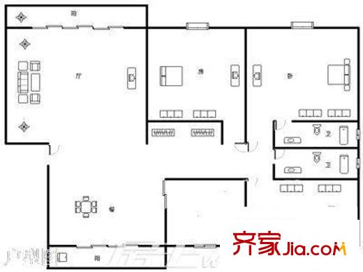 桃林二小區(qū)戶型圖戶型圖 3室2廳2衛(wèi)1廚