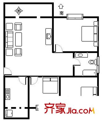 水岸豪庭 3室 户型图