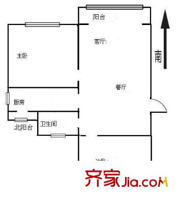 水岸豪庭户型图 户型图 2室2厅1卫1厨