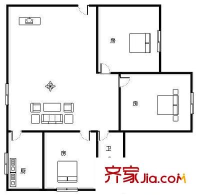 楊園二村 3室 戶型圖