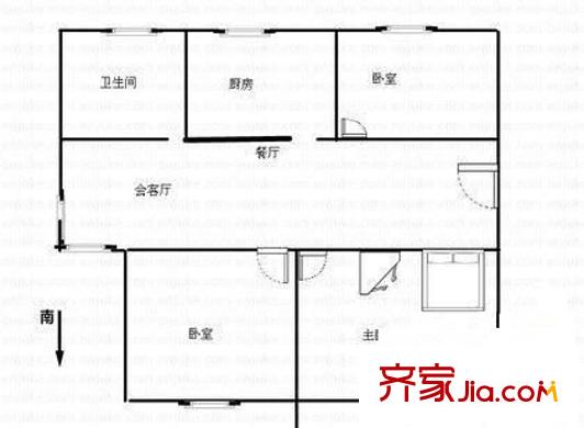 楊園二村 3室 戶型圖