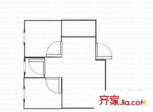 楊園二村 1室 戶型圖