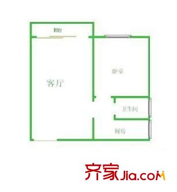 楊園二村 1室 戶型圖