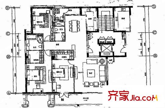 三湘七星府邸户型图A户型 4室2厅2卫1厨