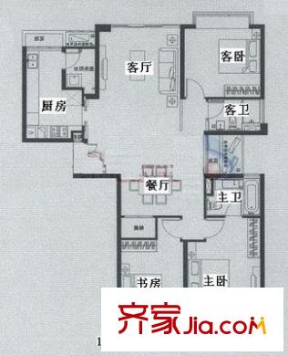 盈港花园 3室 户型图