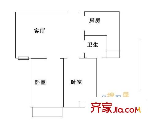 盈港花园 2室 户型图