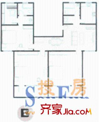 張楊南苑戶型圖3室1廳2衛(wèi)1廚