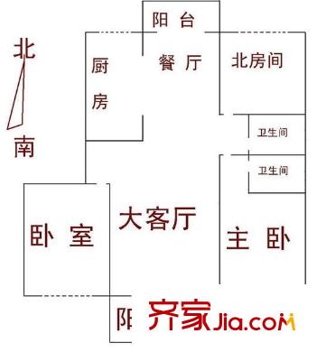 同润加州 3室 户型图