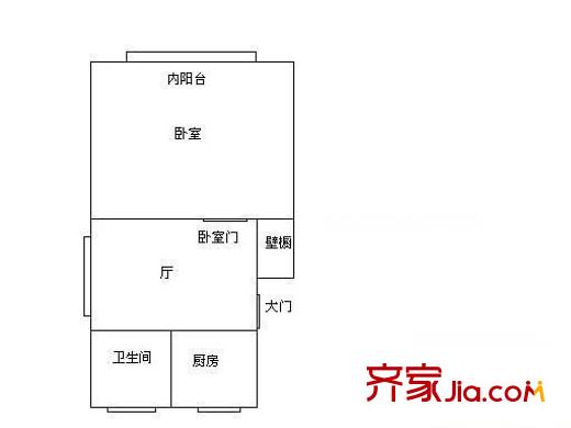 行知家园户型图户型图 1室1厅1卫1厨