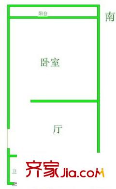 微山新村 1室 戶型圖