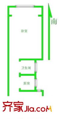 微山新村 1室 戶型圖