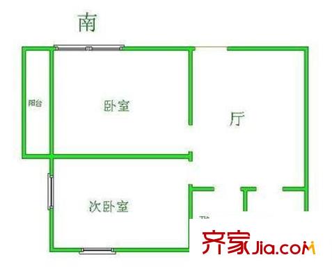 微山新村 1室 戶型圖
