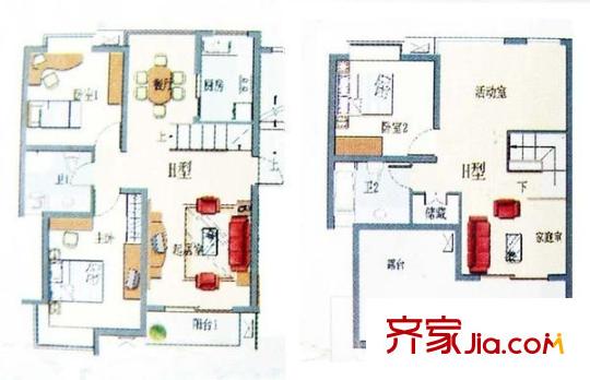好第坊户型图户型图 4室2厅2卫1厨
