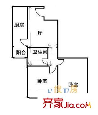 杨泰春城 二室 户型图