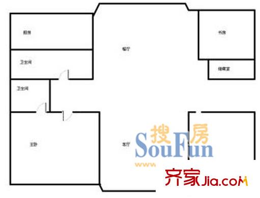 川楊平方米園戶型圖上海 川楊平方米苑 戶型圖 3室2廳2衛(wèi)1廚