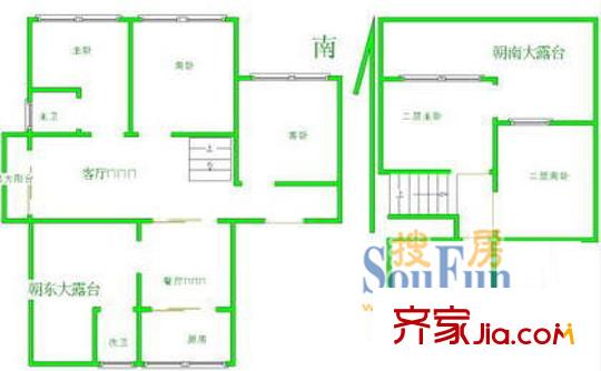 川楊平方米園戶型圖上海 川楊平方米苑 戶型圖 5室2廳3衛(wèi)1廚