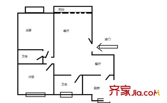 紫竹軒 2室 戶型圖