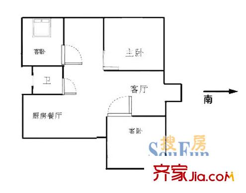 南大路138弄小区户型图上海 南大路138弄3室 户型图 3室2厅1卫1厨
